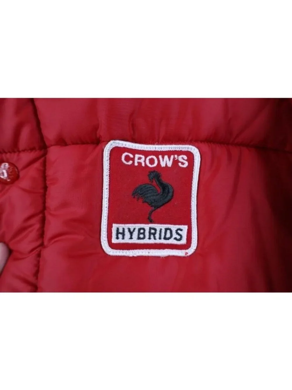 Vintage 70s Streetwear Mens Large Crows Hybrids Seeds Farming Puffer Jacket USA